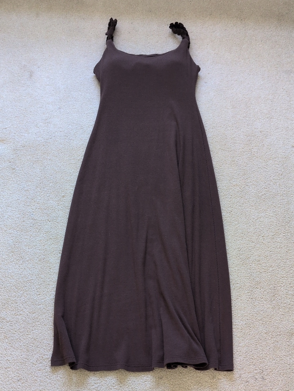 OGL Move Brown Ribbed Midi Dress Size Medium